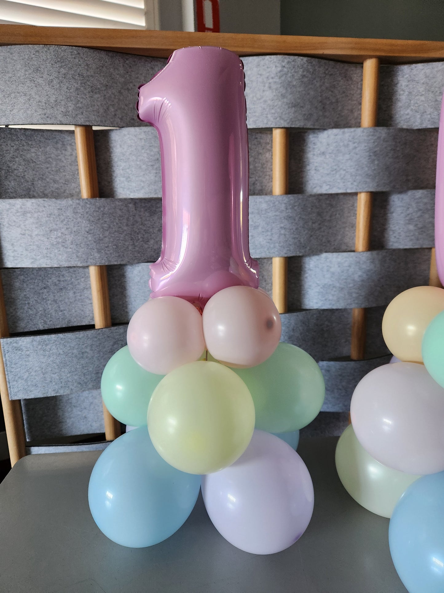 Table top with foil balloon