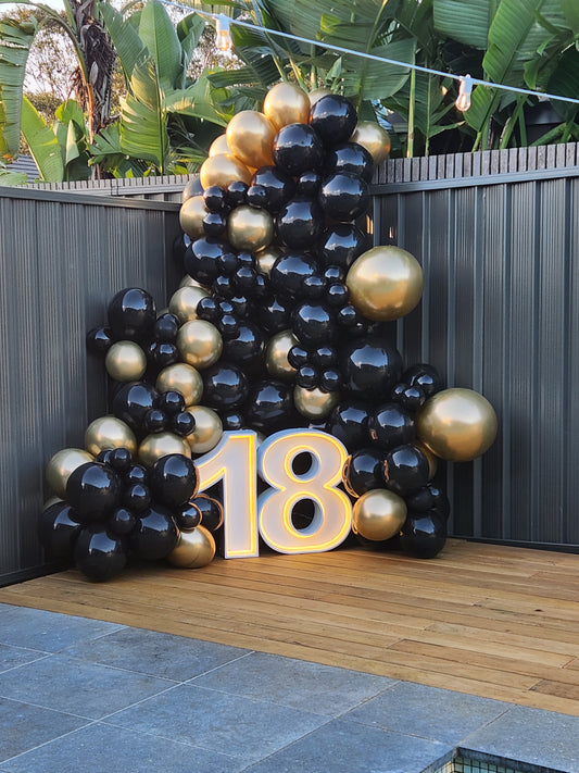 Light up numbers with garland