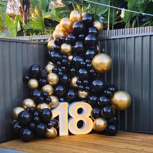 Light up numbers with garland
