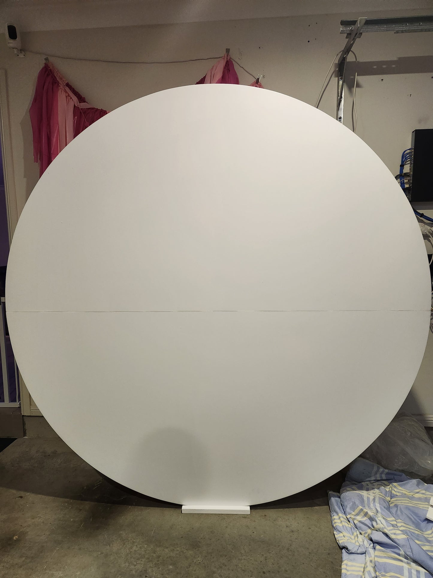 White Timber Round Wall